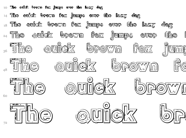 DelamotteLargeRelief Beveled font waterfall